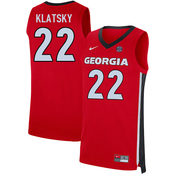 Men #22 Brandon Klatsky Georgia Bulldogs College Basketball Jerseys Sale-Red - Click Image to Close